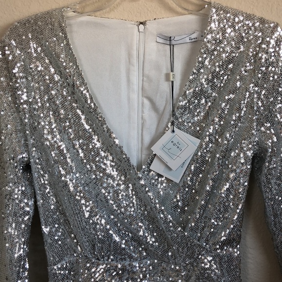 ByEgreis - Silver Sequin Party Dress - S - Picture 4 of 7